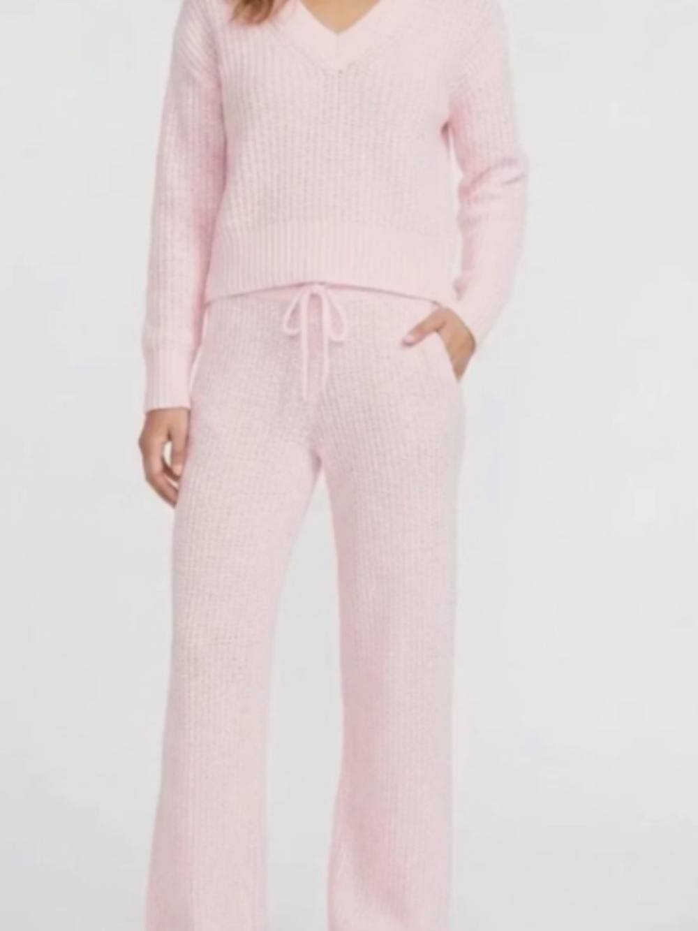 State of Day 2PC Chenille Lounge Set L Knit Relax Sleep Pajamas Pink Womens NWT